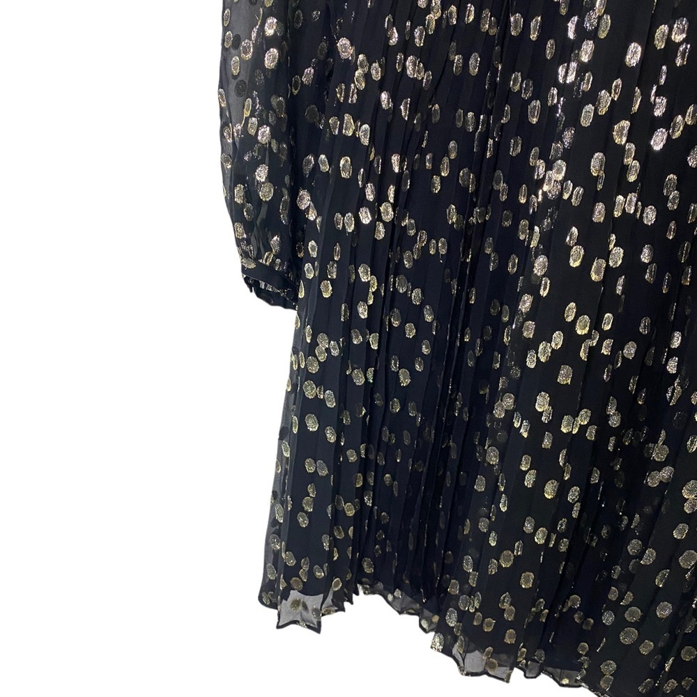 A Loves A Silk Metallic Pleated Long Sleeve Babydoll Dress Sz S $259 NEW HSH - Picture 4 of 12